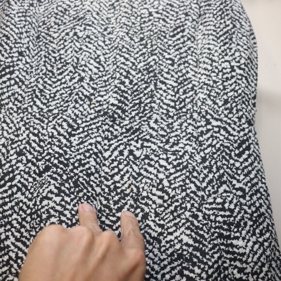Lands End Herringbone Sleeveless Ponte Pencil Dress Black White Pockets Size 8 - Picture 11 of 15